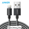Anker MFi certified 76 5s Apple data cable 09m nylon black phone charger line power cord support iphone5 6s 7 Plus SE ipad airmini
