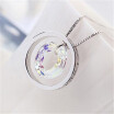 Round Pendant Necklaces Jewelry Crystal High Quality Famous Brand Accessories Anniversary Gift 17504