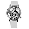 Fashion Leather Band Stainless Steel Analog Quartz Women Mens Wrist Watch