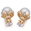 Rose Gold Color CZ Stud Earrings Fashion Jewelry For Women Korea Trendy Imitation Pearl Earrings Vintage 24890