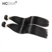 2 Bundles Lot Straight Human Hair Weaving Unprocessed Peruvian Hair Bundle Natural Black Can be Dyed or Bleach HCDIVA Hair