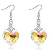 Women Fashion Jewelry Earrings Heart Shape Austrian Crystal Long Drop Earrings For Wedding Evening Party 25546