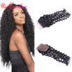 Brazilian Deep Wave With Closure 3 Bundles Brazilian Virgin Curly Hair With Closure Deep Curly Human Hair Brazilian Virgin Hair