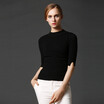 Marc Rebecca Pure Color Sleeve Sleeve Shirt Women High Collar Shirt Sweater Sweater 75013D White L