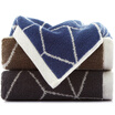Sanli cotton yarn-dyed Jacquard towel 1 34 × 74cm cross-pattern soft absorbent wash face towel 108 grams Cyan cyan