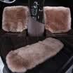 Antarctic nanjiren wool cushion in the long hair cushion winter car seat car home dual-use three-piece light coffee color