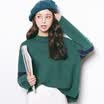 City plus CITYPLUS 2017 autumn&winter new women&39s literary wild sweet loose loose color knit sweater semi-high collar sweater CWYC179358 dark green uniform