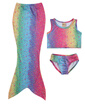 Girls Kids Swimmable Mermaid Tail Sea-maid Bikini Swimwear Swimming Costume Set