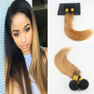 Ombre Color Brazilian Virgin Hair 1B Fading to 27 2PcsLot Straight Hair Full Set Hair Wefts Extensions
