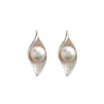 Luo Linglong s925 sterling silver earrings female leaf leaves are pearl earrings jewelry anti-allergic simple temperament gift