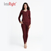 INTERIGHT Qiu Qiu Qiu Qiu new modal round necklace underwear set wine red L