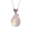 JingTian jewelry S925 silver inlaid agate stone necklace pendant For women Fashion trends Agate petite