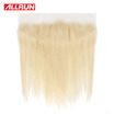 Allrun Hair 613 Blonde Lace Frontal Closure Brazilian Straight Human Hair Free Part Pre Plucked Ear To Ear Frontal Bleached Knots