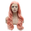 Iwona Synthetic Hair Lace Front Long Wavy Pink Wig
