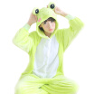 Women Man Flannel Cartoon Animal Siamese Pajamas Couples Home Clothes -Frog