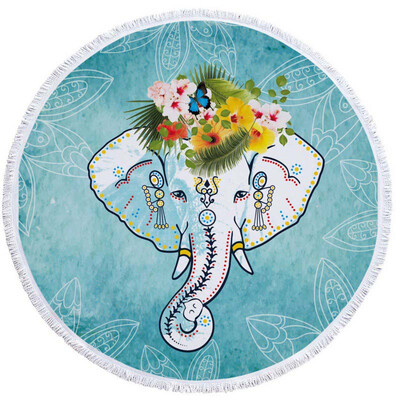 OCHINE Diameter 150cm Summer Swimming Bath Towel Elephant Pattern Round Microfiber Fringed Mat Carpet Blanket Shooting Props
OCHINE Diameter 150cm Summer Swimming Bath Towel Elephant Pattern Round Microfiber Fringed Mat Carpet Blanket Shooting Props