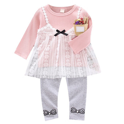 Spring Autumn Baby Girls Casual Cute Lace Design Long Sleeve Dress With Cropped Trousers Kids Toddler Sundress Two-piece Set
Spring Autumn Baby Girls Casual Cute Lace Design Long Sleeve Dress With Cropped Trousers Kids Toddler Sundress Two-piece Set