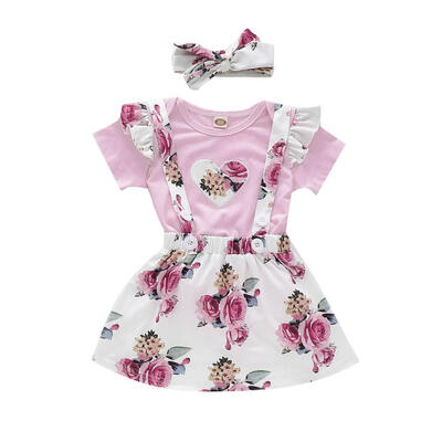 1-6T Spring Baby Girls Cute Short Sleeve Romper Floral Strap Dress With Headband Children Clothing Sets
1-6T Spring Baby Girls Cute Short Sleeve Romper Floral Strap Dress With Headband Children Clothing Sets