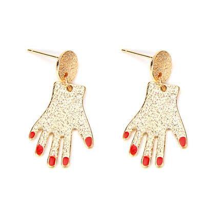Gold Tone Hand Nails Plam Shaped Earrings Girls Tiny New Personalized Red For Women Freeshipping Dangle Earrings
Gold Tone Hand Nails Plam Shaped Earrings Girls Tiny New Personalized Red For Women Freeshipping Dangle Earrings
