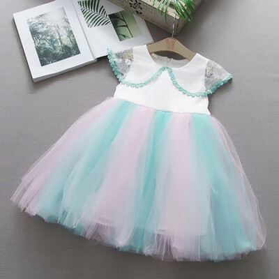 Children Summer Girls Chiffon Cute Rainbow Print Mesh Stitching Bottoming Short Sleeved Sweet Princess Dress
Children Summer Girls Chiffon Cute Rainbow Print Mesh Stitching Bottoming Short Sleeved Sweet Princess Dress