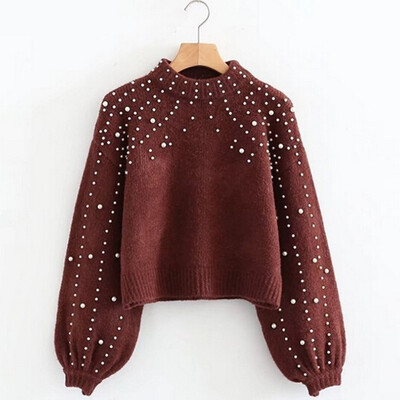 Simenual Autumn winter 2018 women sweaters&pullovers bead lantern sleeve knitted sweater pullover female grey slim jumpers
Simenual Autumn winter 2018 women sweaters&pullovers bead lantern sleeve knitted sweater pullover female grey slim jumpers