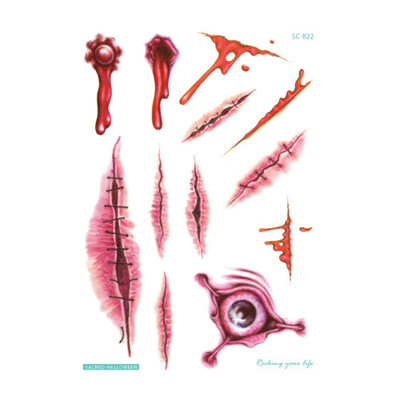 〖Follure〗Waterproof Temporary Tattoo Sticker Scar Terror Wound Blood Injury Halloween Hot
〖Follure〗Waterproof Temporary Tattoo Sticker Scar Terror Wound Blood Injury Halloween Hot
