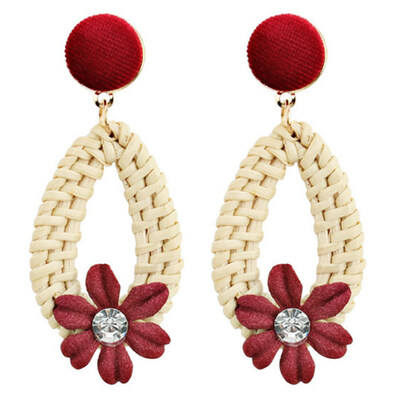 Fashion Handmade Flower Bamboo Earrings For Women Geometric Big Circle Rattan Straw Weave Dangle Drop Earrings Jewelry
Fashion Handmade Flower Bamboo Earrings For Women Geometric Big Circle Rattan Straw Weave Dangle Drop Earrings Jewelry
