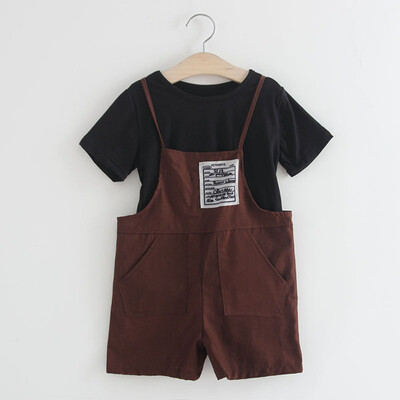 Childrens Clothing Set Girl Short Sleeve Solid T shirtStrap Shorts Set Cotton Casual Outfits Summer
Childrens Clothing Set Girl Short Sleeve Solid T shirtStrap Shorts Set Cotton Casual Outfits Summer