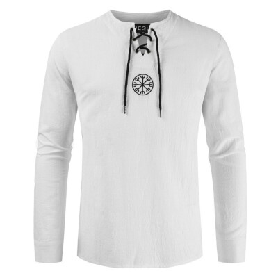 New Men Medieval Shirt Long Sleeve Ancient Viking Embroidery Bandage Shirt Blouse Tops Retro Cosplay Costume
New Men Medieval Shirt Long Sleeve Ancient Viking Embroidery Bandage Shirt Blouse Tops Retro Cosplay Costume