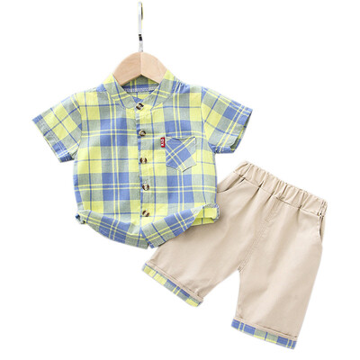Baby Boys Short Sleeve Set Summer Plaid Print Tops Blouse T-shirtShorts Casual Outfits Sets
Baby Boys Short Sleeve Set Summer Plaid Print Tops Blouse T-shirtShorts Casual Outfits Sets