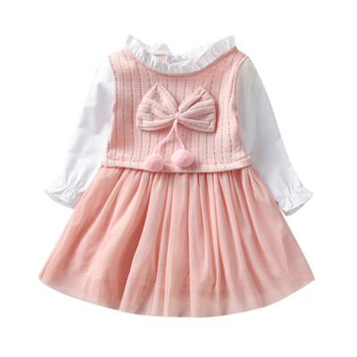 Autumn Casual Baby Girls Bowknot Design Long Sleeve Fake 2 Piece Mesh Dress Kids Princess Sundress 2019
Autumn Casual Baby Girls Bowknot Design Long Sleeve Fake 2 Piece Mesh Dress Kids Princess Sundress 2019