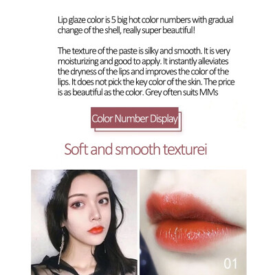 6 Colors Liquid Lipstick Mirror Surface Lip Gloss Tint Long Lasting Not Matte Lip Gloss Liquid Lipstick
6 Colors Liquid Lipstick Mirror Surface Lip Gloss Tint Long Lasting Not Matte Lip Gloss Liquid Lipstick