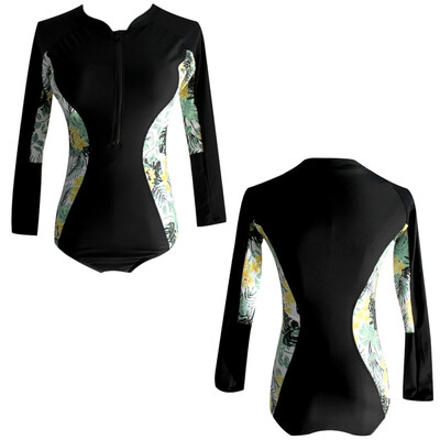 Sexy Women One-Piece Suits Long Sleeve Zipper V Neck Wire Free Padded Bra Swimsuit Beach Bathing Suit
Sexy Women One-Piece Suits Long Sleeve Zipper V Neck Wire Free Padded Bra Swimsuit Beach Bathing Suit