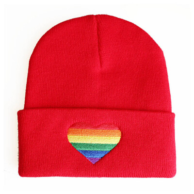 Gay Pride Rainbow Heart Embroidery Beanie Casual Winter Warm Hats For Unisex Women Men Pride Outdoor Accessories
Gay Pride Rainbow Heart Embroidery Beanie Casual Winter Warm Hats For Unisex Women Men Pride Outdoor Accessories