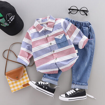 Toddler Newborn Boy Autumn Outfits Long Sleeve Stripe Print TopDenim Trousers Casual Sets
Toddler Newborn Boy Autumn Outfits Long Sleeve Stripe Print TopDenim Trousers Casual Sets