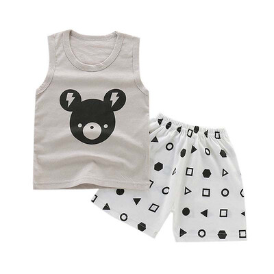 Boys Girls Sleeveless Clothing Children Summer Clothes Cartoon Clothing Set T-shitPants Cotton Casual Outfits Sets
Boys Girls Sleeveless Clothing Children Summer Clothes Cartoon Clothing Set T-shitPants Cotton Casual Outfits Sets