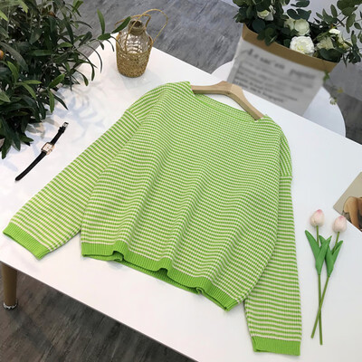 Lazy Loose Women Sweater New Fashion Autumn Winter Stripes Print Slim Long Sleeved Round Collar Slim Bottom Knit Sweater
Lazy Loose Women Sweater New Fashion Autumn Winter Stripes Print Slim Long Sleeved Round Collar Slim Bottom Knit Sweater