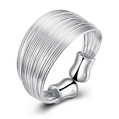 Lovely Silver Ring Multi-Line Anel Personalized Women Silver Plated Opening Adjustable Woman Ring Bague Femme Engagement Rings
Lovely Silver Ring Multi-Line Anel Personalized Women Silver Plated Opening Adjustable Woman Ring Bague Femme Engagement Rings