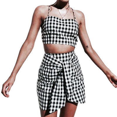 2019 Women summer dress Fashion Sexy Concise Casual All-match Plaid Lace-up Backless summer dress
2019 Women summer dress Fashion Sexy Concise Casual All-match Plaid Lace-up Backless summer dress