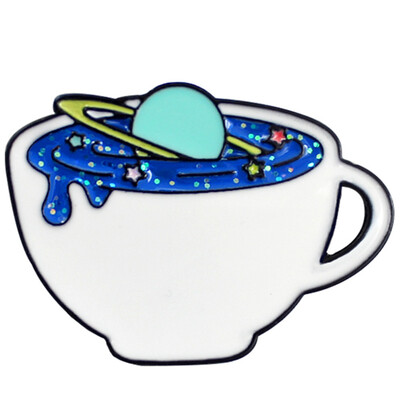 Coffee Cup With Planet Inside Shape Cute And Romantic Brooches White And Blue Bling Bling Pins Gift
Coffee Cup With Planet Inside Shape Cute And Romantic Brooches White And Blue Bling Bling Pins Gift