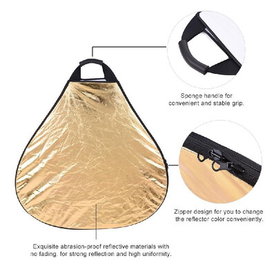 Andoer 30"76cm Portable Handheld Triangle Collapsible 5in1 Multi Reflector with GoldSliverWhiteBlackTranslucent Colors for Ph
Andoer 30"76cm Portable Handheld Triangle Collapsible 5in1 Multi Reflector with GoldSliverWhiteBlackTranslucent Colors for Ph