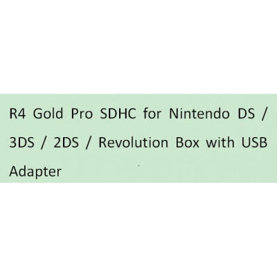 Dropshipping R4 Gold Pro SDHC for Nintendo DS 3DS 2DS Revolution Box with USB Adapter
Dropshipping R4 Gold Pro SDHC for Nintendo DS 3DS 2DS Revolution Box with USB Adapter