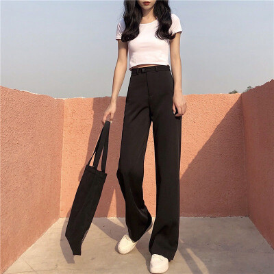 New Autumn Button Women Ankle-Length Pants Korean Summer Solid Color Loose Straight Pants Harajuku Casual High Waist Trousers
New Autumn Button Women Ankle-Length Pants Korean Summer Solid Color Loose Straight Pants Harajuku Casual High Waist Trousers