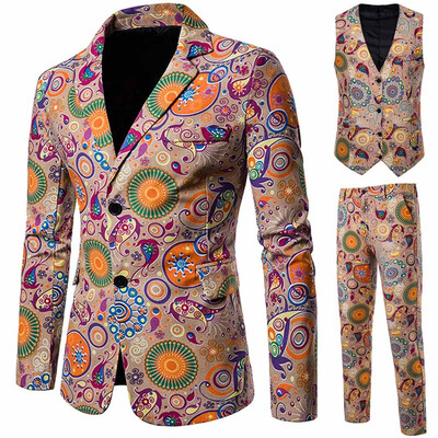 Toponeto Mens Suit Slim Vintage Ethnic Style Party 3-Piece Jacket Coat & Pants&Vest
Toponeto Mens Suit Slim Vintage Ethnic Style Party 3-Piece Jacket Coat & Pants&Vest