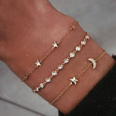 New Fashion Jewelry Personality Wild Mini Star Moon And Combination Bracelet 3 Sets 
New Fashion Jewelry Personality Wild Mini Star Moon And Combination Bracelet 3 Sets