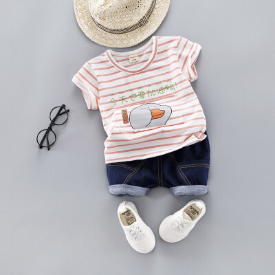 Children Soft Casual Neutral Short-sleeved Round Neck Short Denim Pants Two-piece Cotton Pink Summer Set Toddler Boy Clothes
Children Soft Casual Neutral Short-sleeved Round Neck Short Denim Pants Two-piece Cotton Pink Summer Set Toddler Boy Clothes