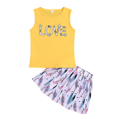 2PcsSet Baby Girls Casual Summer Sleeveless Vest Letter Print BlouseFloral Short Skirts Suits Costume Set
2PcsSet Baby Girls Casual Summer Sleeveless Vest Letter Print BlouseFloral Short Skirts Suits Costume Set