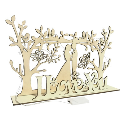 DIY Wooden Tree And I Love You Sign With LED Light Ideal For Reception Wedding Table Decorations
DIY Wooden Tree And I Love You Sign With LED Light Ideal For Reception Wedding Table Decorations