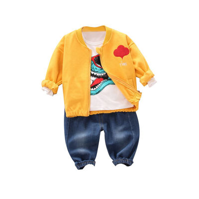 Spring Autumn Casual Baby Cartoon Printing Long Sleeve Top And Outerwear And Trousers Kids Three-piece Outfit Set
Spring Autumn Casual Baby Cartoon Printing Long Sleeve Top And Outerwear And Trousers Kids Three-piece Outfit Set