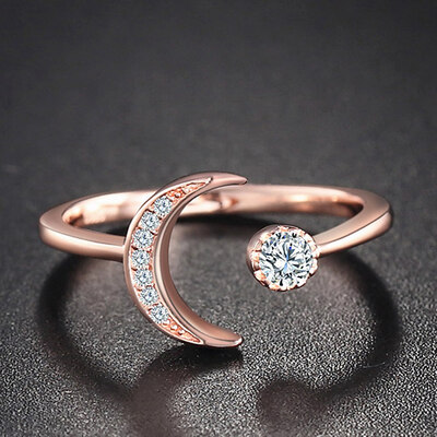 Charm Fashion Silver Color Ring Women High-Grade Crystal Cz Zircon Moon Ring Grace Opening Finger Ring Tail Rings
Charm Fashion Silver Color Ring Women High-Grade Crystal Cz Zircon Moon Ring Grace Opening Finger Ring Tail Rings